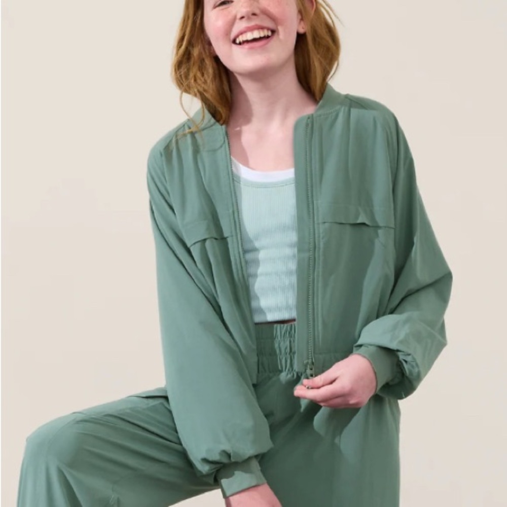 Athleta Blue/Green Good Girl Days Bomber